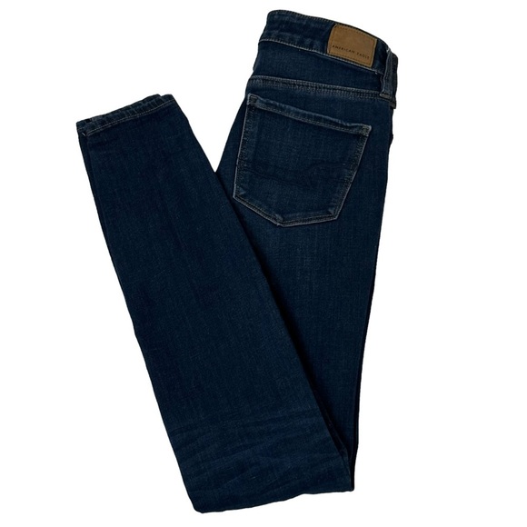 AEO Next Level Stretch Hi-Rise Jegging Distressed Shredded Jeggings Size 2 Long - Picture 2 of 8